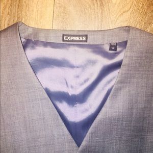 Express Light Gray Suit Vest M